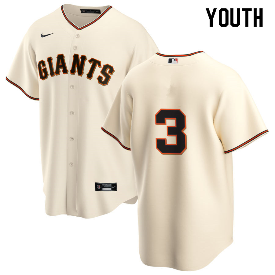 Nike Youth #3 Bill Terry San Francisco Giants Baseball Jerseys Sale-Cream